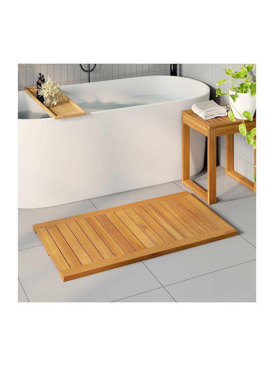 vidaXL Bath Mat Wooden 42025269 Coffee 100x55cm