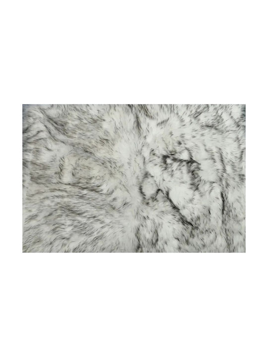 TnS Teppich Rechteckig Synthetisch,Polyester/Cotton/Leather White Grey