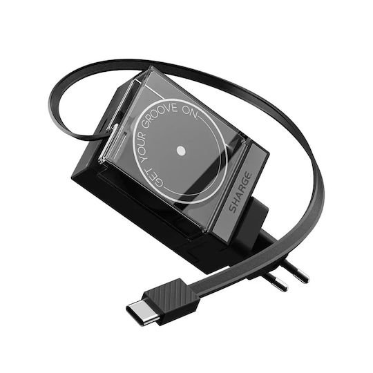 Sharge Încărcător cu Cablu Integrat USB-C Negruς (Retractable 65)
