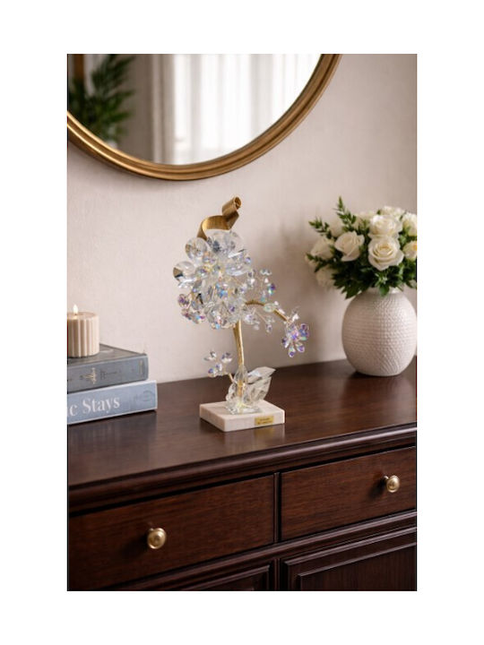 Decorative Crystal Flower Bonsai De Cristal Marble Base 14x7x27cm Galifas 9126420 Galifas