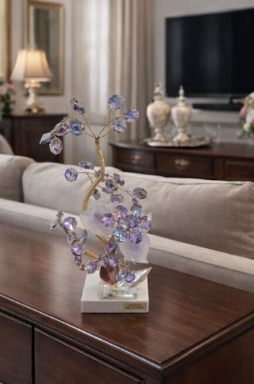 Decorative Crystal Flower Bonsai De Cristal Marble Base 9x7x26cm Galifas 91125677 Galifas