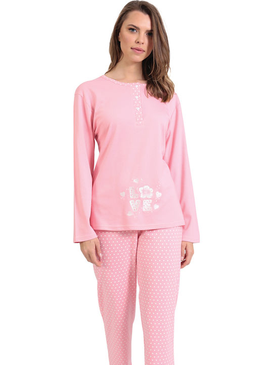 Lydia Creations Set Pijamale pentru Femei Pink