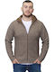 Men's Knitted Cardigan Light Brown Melange