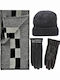 Set with Beanie Knitted in Black color