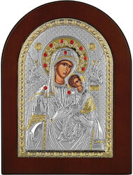 Prince Silvero Icon Panagia Immaculate Brown Wood Silver 4x6cm Prince Silvero Icon Panagia Immaculate Brown Wood Silver 4x6cm