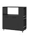 HomCom Kitchen Rack Wooden Black 75x40x80.5cm