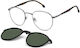 Carrera Metal Eyeglass Frame with Clip On Brown...