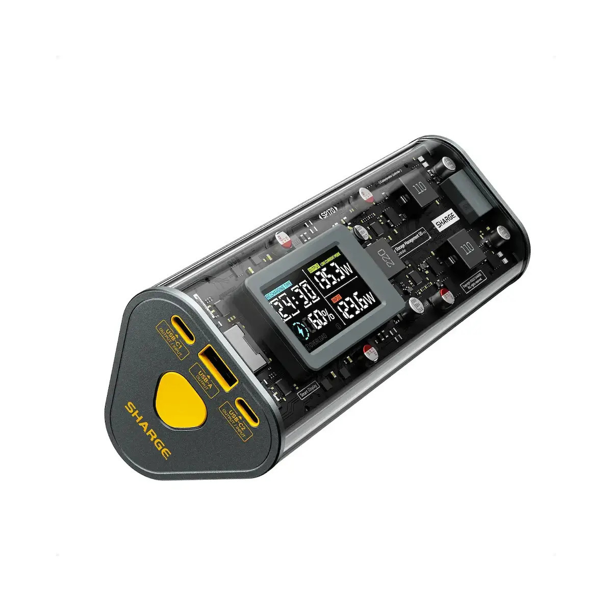ShargeShargeek170PowerBank24000mAhμεΘύραUSB-Aκαι2ΘύρεςUSB-CΓκρι