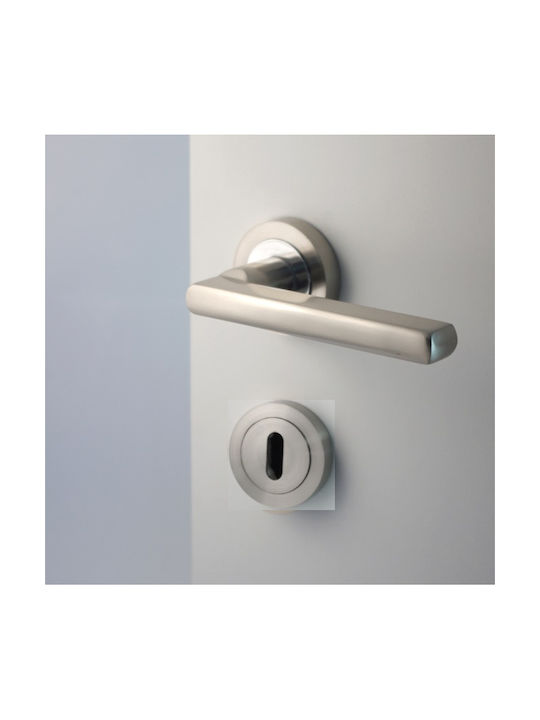 Lever Handle Rosette Middle Door Nickel Matt Pair Oramis Lzfa0007sn