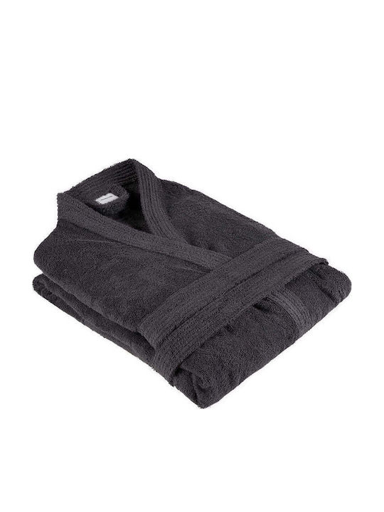 Homelovers Bathrobe with Collar Steel Grey 350gr/m²