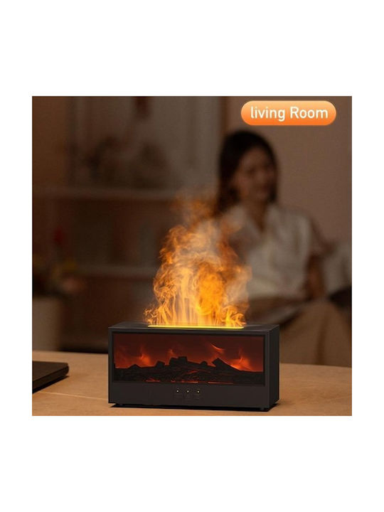 Air Humidifier Fireplace Led Light Resin Essential Oil Diffuser Remote Control Office Home