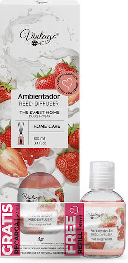 Vintage Home Sweet Home Reed Diffusor Aromatischer Raumduft Stäbchen 100 Ml + 50 Ml Ersatz