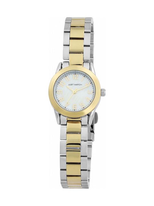 Just Watch Men's Watch 23mm Battery with Gold Metal Bracelet