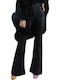 Women's Fabric Trousers Flared Black