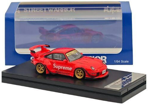 Statische Modelle Auto Porsche RWB 993 Supreme Low Tail Rot Maßstab 1:64