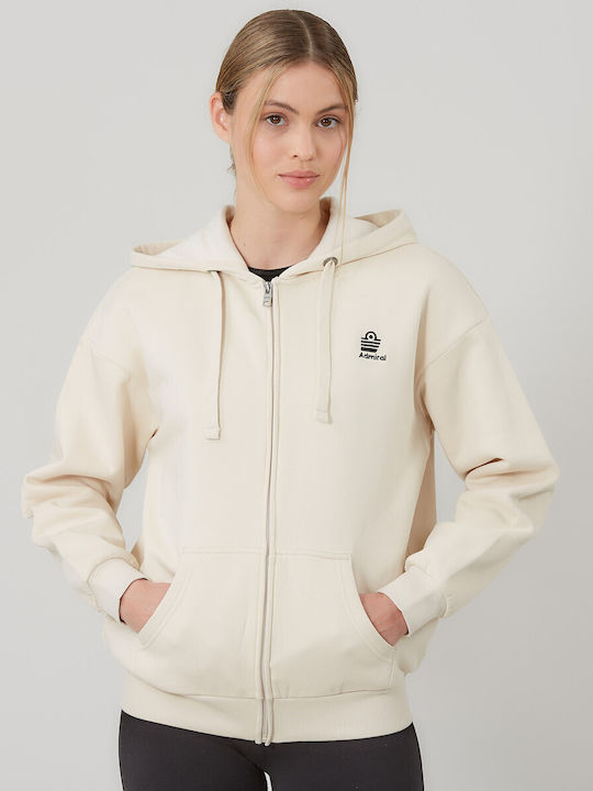 Admiral Women's Sweatshirt Jacket Hooded Beige