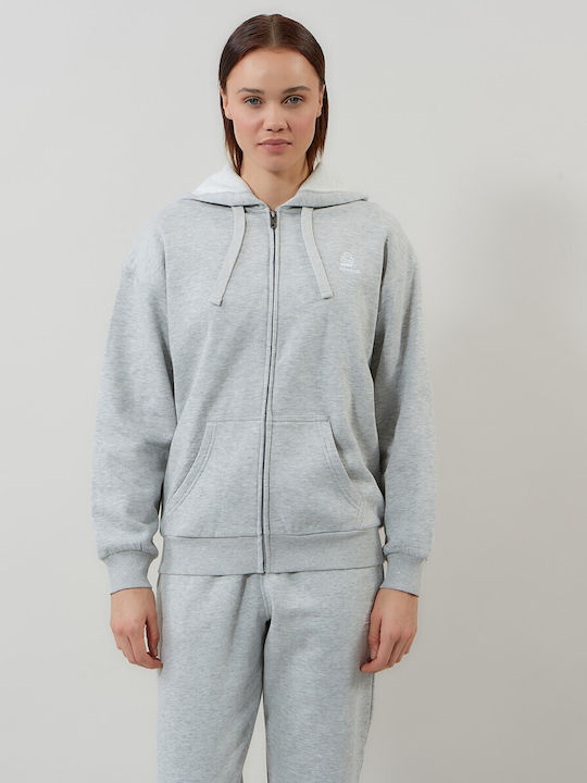 Women's Sweatshirt Jacket Hooded Gray