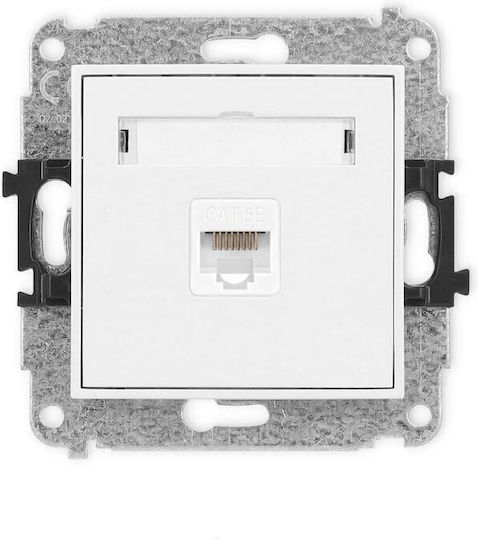 Mecanism Priză de Rețea Mini Simplă 1xrj45 Cat 5e 8-Pini Alb Mat 25mgk-1