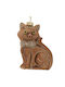 Hängendes Katze Ornament Glas Braun 6.5x9.5cm