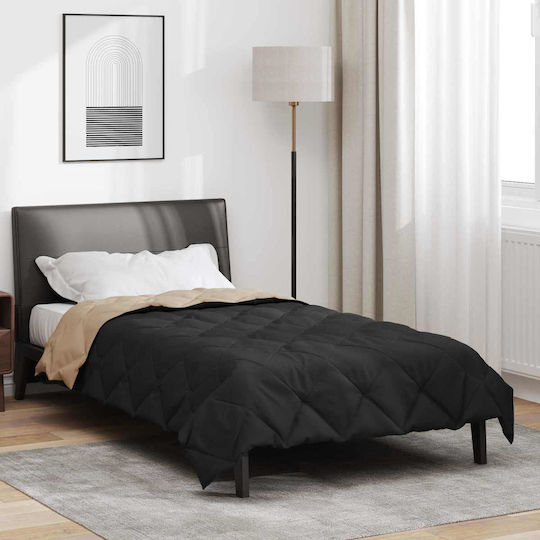 vidaXL Duvet Cover Single 135x200 Black, Tan