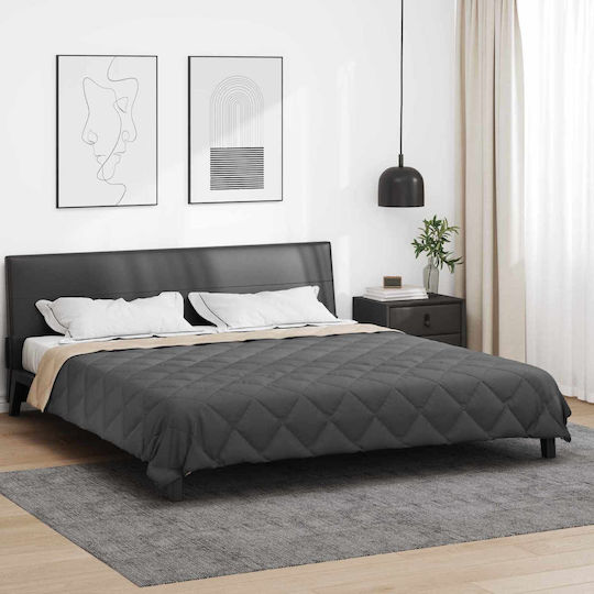 vidaXL Duvet Cover Queen 220x240 Anthracite, Tan