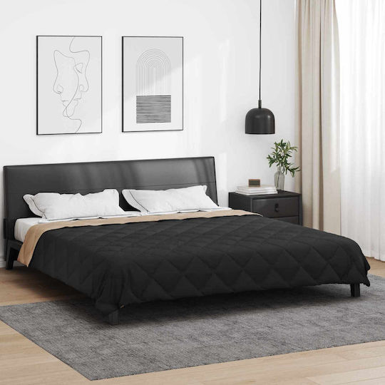 vidaXL Husă de Pilotă Super Dublă 220x200 Black, Tan