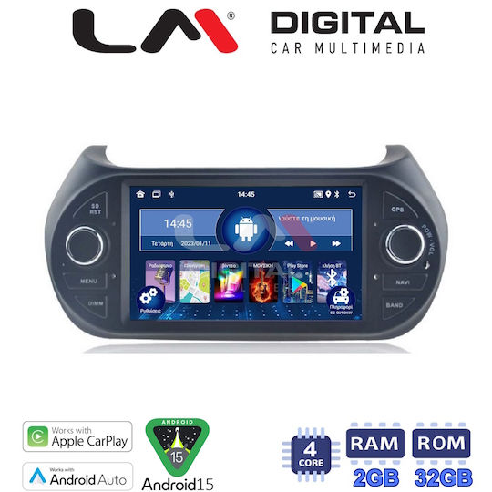 LM Digital Ηχοσύστημα Αυτοκινήτου για Peugeot Bipper Fiat Fiorino / Qubo Citroen Nemo 2004+ (Bluetooth/USB/WiFi/GPS/Apple-Carplay/Android-Auto)