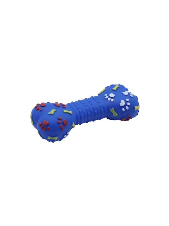 Uniq Kunststoff Knochenspielzeug Hund mit Ton Blau 1Stück