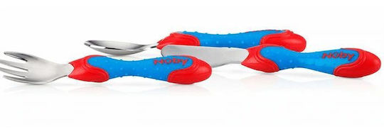 Nuby Σετ Βρεφικά Μαχαιροπίρουνα από Μέταλλο Μπλε 2τμχ