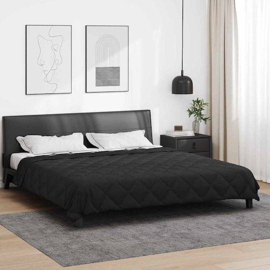 vidaXL Κουβέρτα Υπέρδιπλη 220x200εκ. Μαύρο