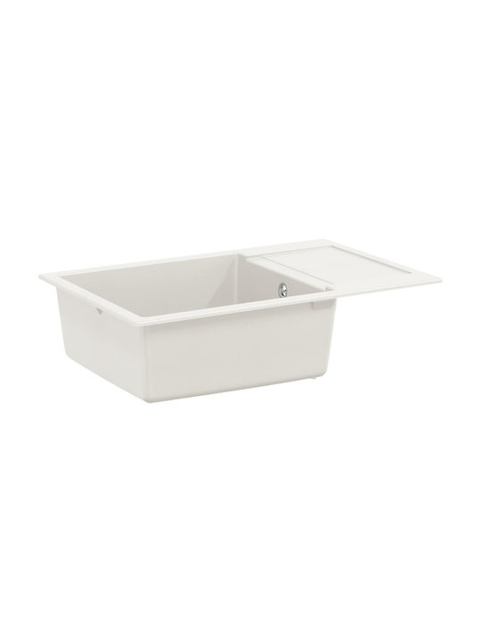 vidaXL Drop-In Spüle aus Verbundgranulat B78xT50cm Weiß