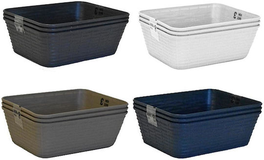 Aufbewahrungskörbe Plastik 4 Stück 18,7×14,6×6,4 cm S/3
