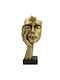 Decorative Figure Gold Hand Face Black Base 13x10.5x29cm 15-50226 Marhome