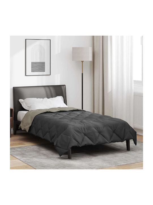 vidaXL Doppelbettdecke 200x135cm Hellgrau Anthrazit