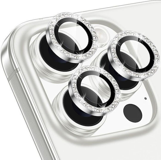 Orso Diamonds Camera Protection Tempered Glass Silver for the iPhone 15 Pro, iPhone 15 Pro Max