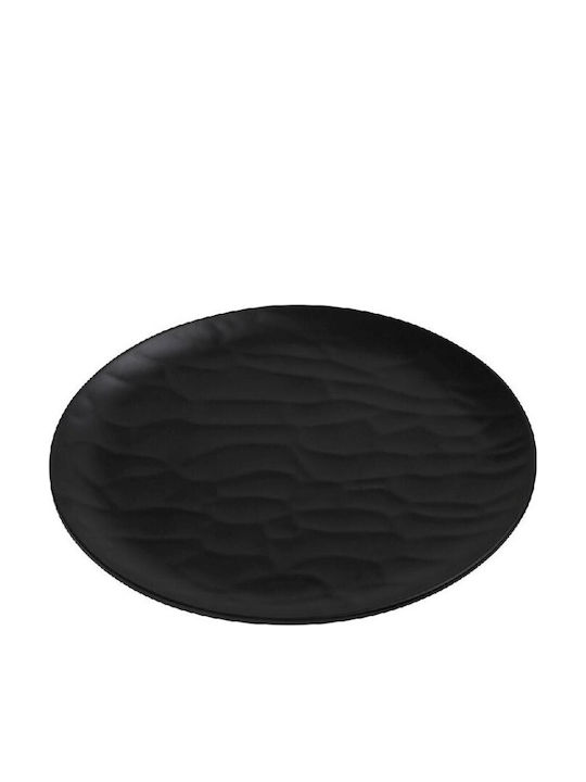 Espiel Black Πιάτο Ρηχό από Μελαμίνη Μαύρο με Διάμετρο 25cm