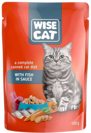 Wise Cat Wet Food for Adult Cats in Pouches with Fish and Meat 5x100gr
