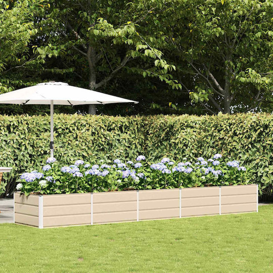 vidaXL Pot Metallic Ivory 400x80x45cm.
