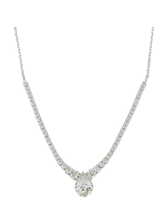 Senzio Belibasakis Halskette aus Weißgold 14K mit Zirkon
