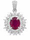 Κρεμαστά Charms Ροζέτα aus Vergoldetem Silber Rote