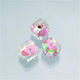 Mărgea Efco Sticlă 10x10x10mm Pătrată Flowers Roz Deschis 3 Bucăți