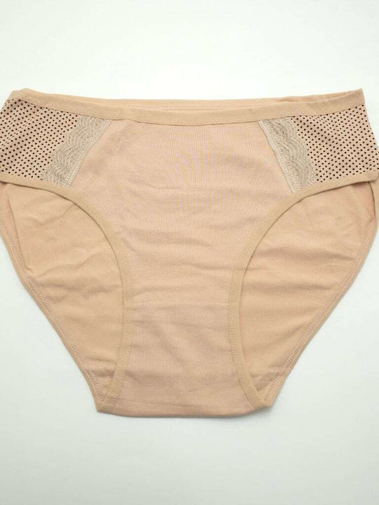 Power Flower Cotton Women's Briefs Beige