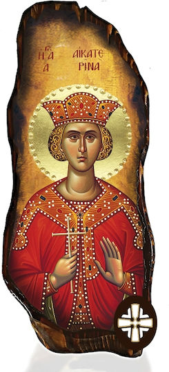 Sfânta Ecaterina Bust Icoană Sfântă Muntele Athos 15x40