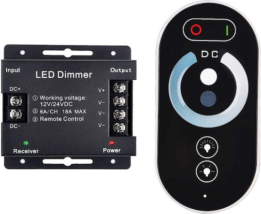 Vencore 6613-10007 Dimmer Einzelne Farbe 12-24V 216-432W RF Fernbedienung Asynchroner Dimmer Für Einzelne Farbe RF Steuerung 12 Volt 216 Watt & 24 Volt 432 Watt Maximale Last