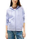 Flag Women's Sweatshirt Jacket Hooded Purple