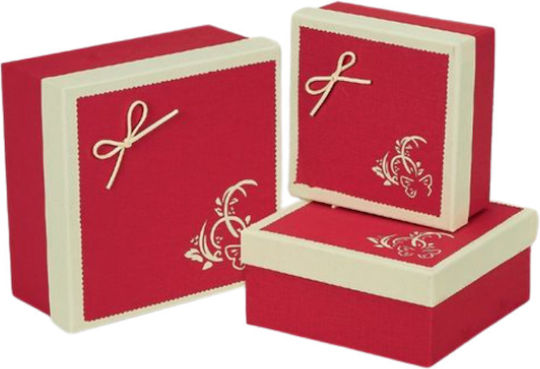 Set de 3 Cutie pentru Cadou Roșu