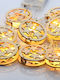 Wooden Christmas Motifs Round Star 10 LED String Battery 3xAA with Timer 6on/18off