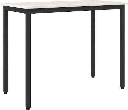 Table Kitchen Wooden with Metal Frame White 100x50x77cm