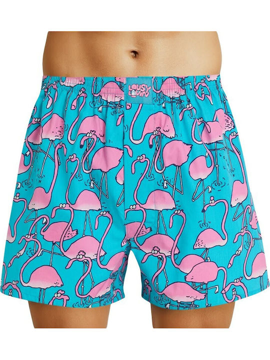 Flamingos Men's Boxer Scuba Blue