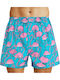 Flamingos Men's Boxer Scuba Blue